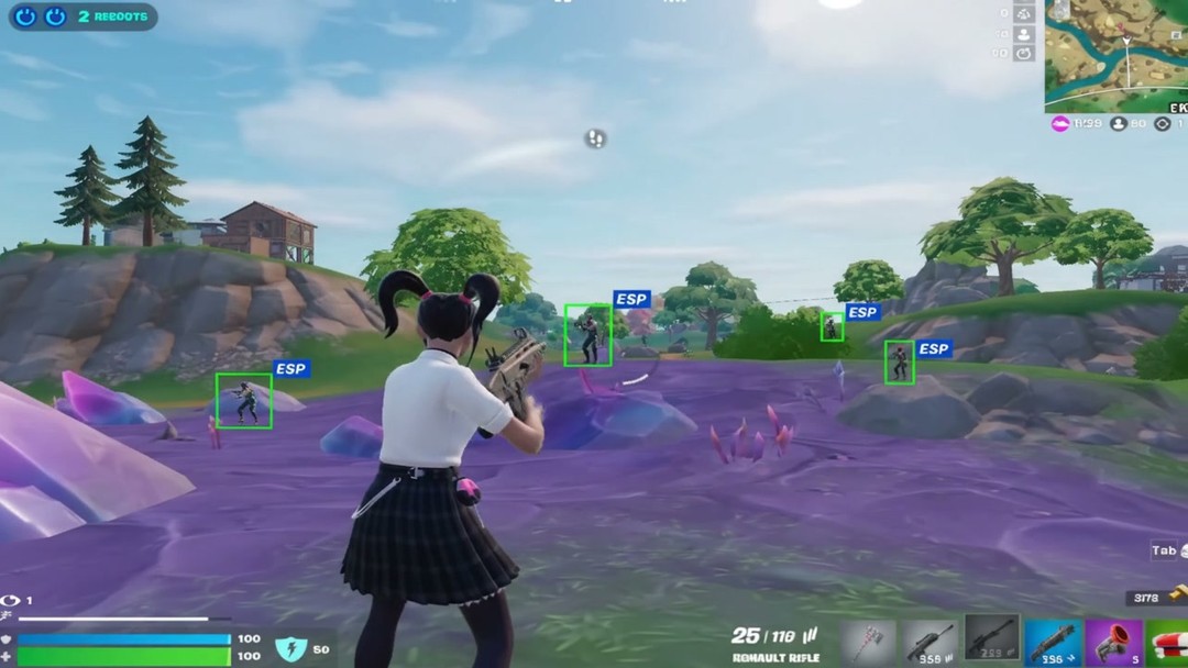 Cheats apex Fortnite gameplay preview — aimbot and ESP wallhack menu screenshot